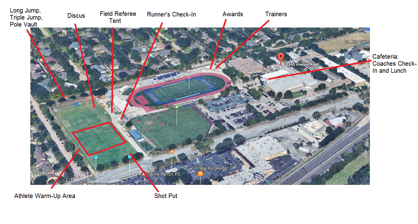 Map of Jesuit Track & Field